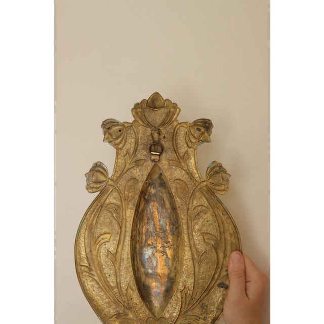 Swedish Art Nouveau Style Brass Double Arm Sconces, Set of 2 For Sale - Image 16 of 17