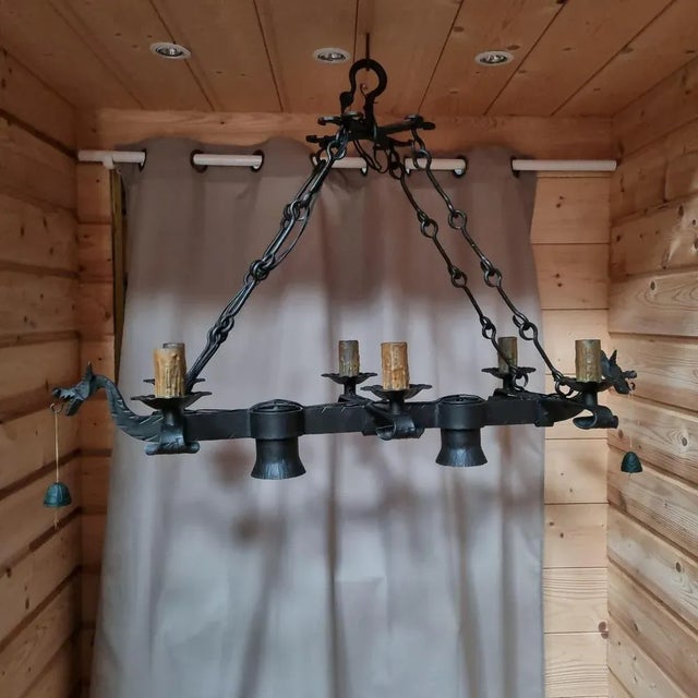 Dragon Chandelier, 1950s For Sale - Image 10 of 10