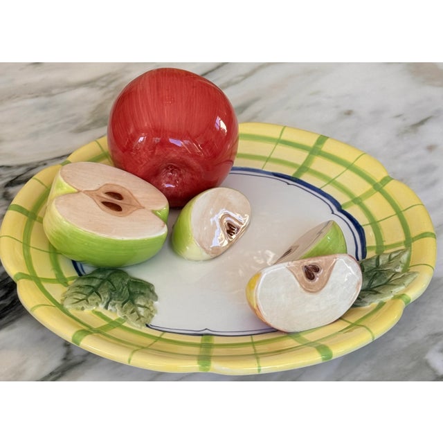 LastCHANCE!Vintage Trompe L’Oleil Plate of Apples For Sale - Image 4 of 12