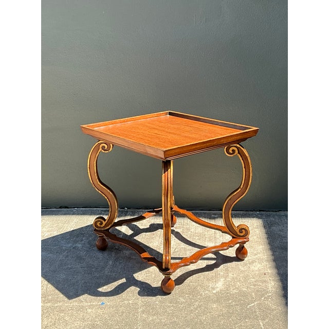 Late 20th Century Vintage Gilt Tipped Side Table For Sale - Image 5 of 12