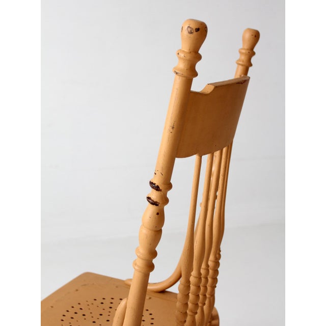 Antique Painted Pressback Spindle Chair For Sale - Image 4 of 11