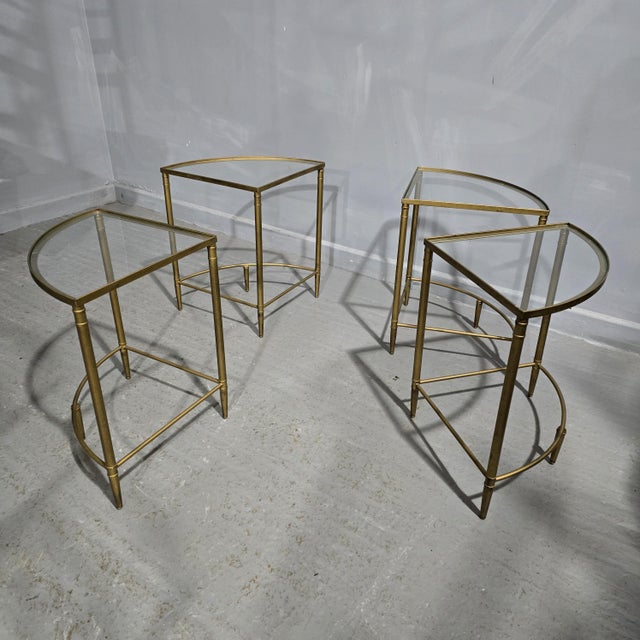 Gold French Art Deco Nesting Tables, 1940s, Set of 4 For Sale - Image 8 of 9