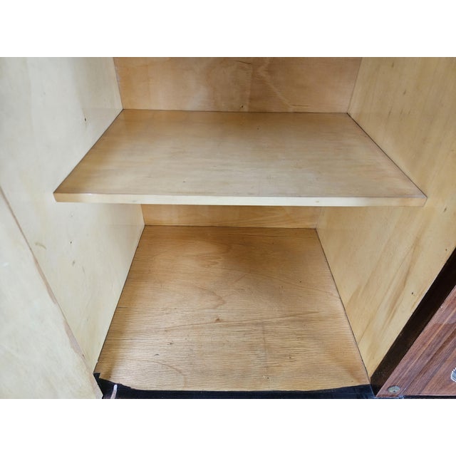 Vintage Walnut Display Cabinet with Glass Doors and Shaped Glass Top, 1960 For Sale - Image 18 of 18
