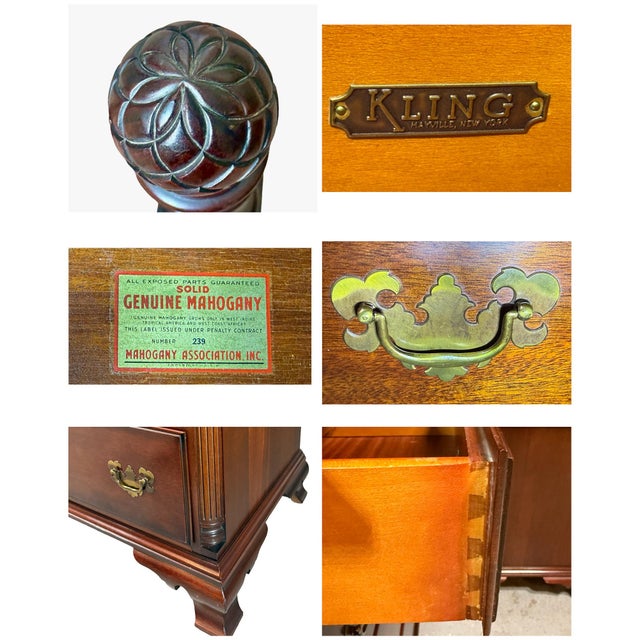 Late 1950s Kling Mahogany Bedroom Suite – 4-Piece Set (Bed, Dresser, Chest & Nightstand) For Sale - Image 14 of 14