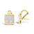 Contemporary 14K Yellow Gold 3-1/5 Cttw Princess Cut Diamond ¾ Square Invisible Set Grid Huggy Style Omega Back Stud Earrings (G-H Color, VS1-VS2 Clarity) For Sale - Image 3 of 6