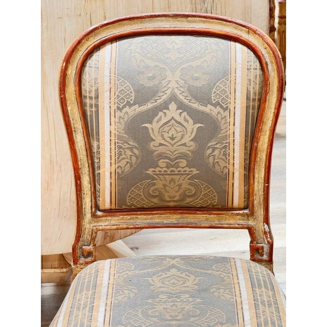 Gold Fourteen Italian Louis XVI Period Laccatura Dining Chairs, 18th C. For Sale - Image 8 of 11