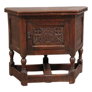 19th Century English Oak Credence Table For Sale
