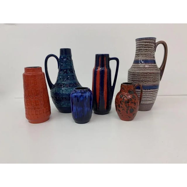 Set of 6 Scheurich West Germany ceramic vases , 1960’s For Sale - Image 3 of 13