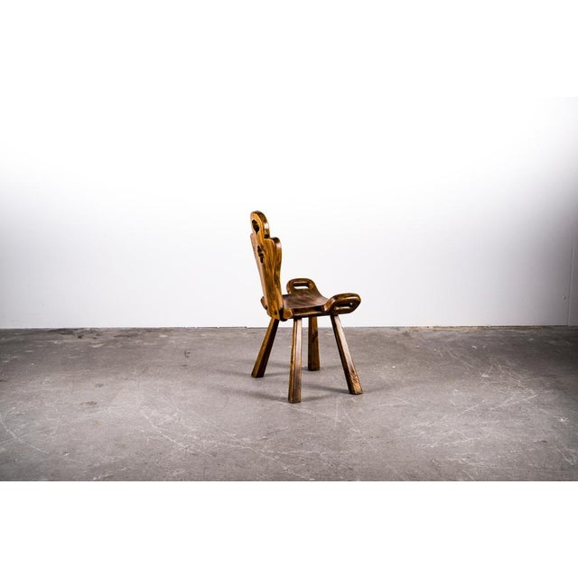 Brown Brutalist Oak Chairs, 1960s, Set of 4 For Sale - Image 8 of 18