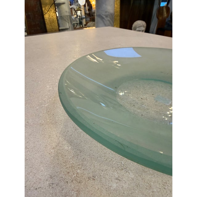 Italian Frosted Murano Glass Centerpiece Bowl, 1970s For Sale - Image 4 of 7