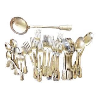 Silver-Plated Cutlery Set, 1950s, Set of 36 For Sale