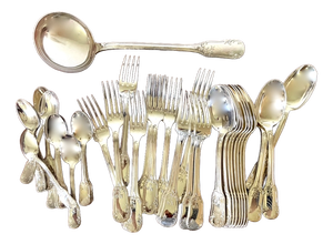 Silver-Plated Cutlery Set, 1950s, Set of 36