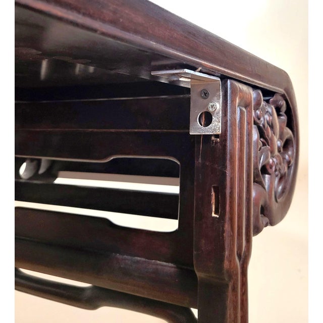 Antique Asian Dragon Carved Teakwood Chinese Altar Console Table For Sale - Image 16 of 16