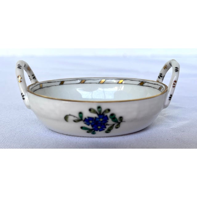 Vintage Herend Hungary Windsor Garden Porcelain Miniature Vase and Trinket Dish Set For Sale - Image 10 of 18
