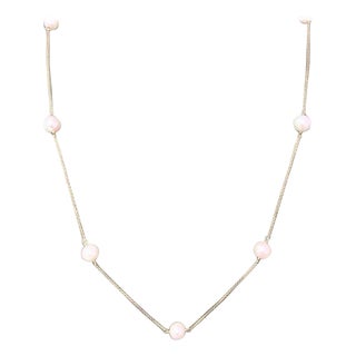 Akoya Pearl Necklace 14 Karat Gold Women Certified For Sale