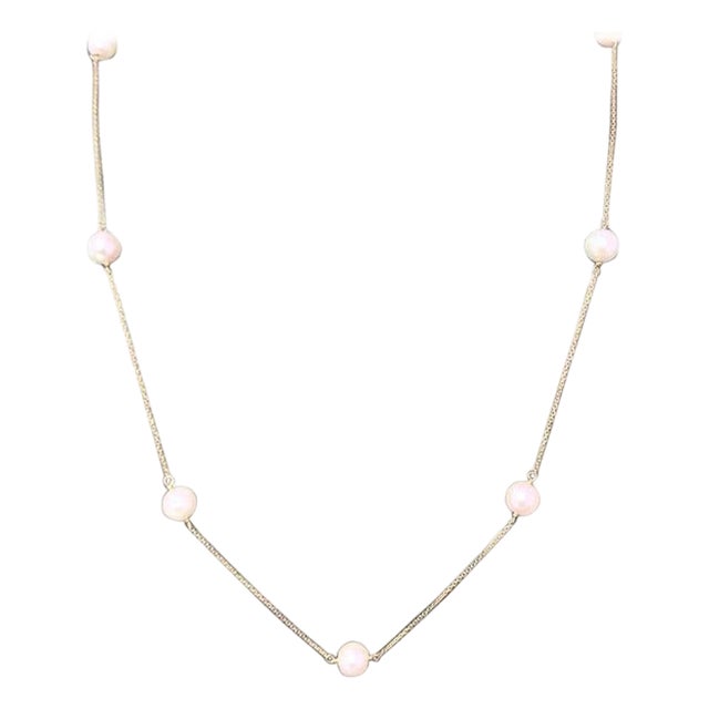 Akoya Pearl Necklace 14 Karat Gold Women Certified For Sale