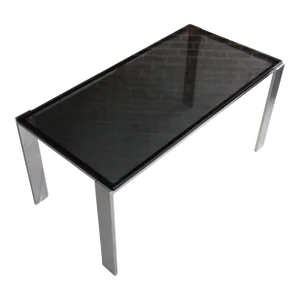 Late 20th Century Vintage Chrome + Smoked Glass Coffee Table Paul Mayen