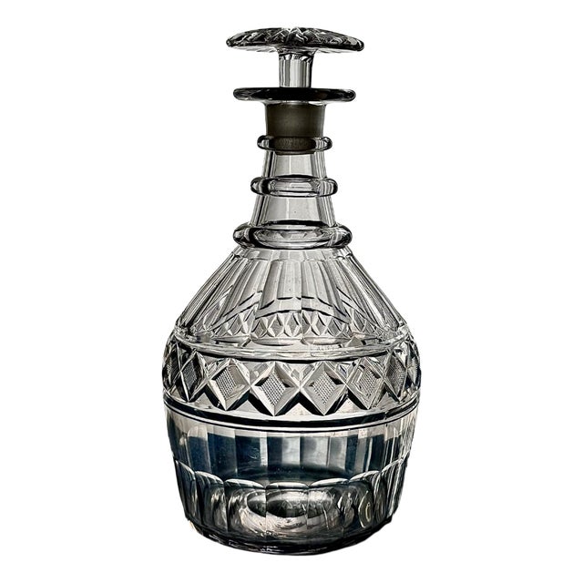 Antique Georgian Cut Glass Decanter, 1810s For Sale