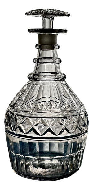 Antique Georgian Cut Glass Decanter, 1810s