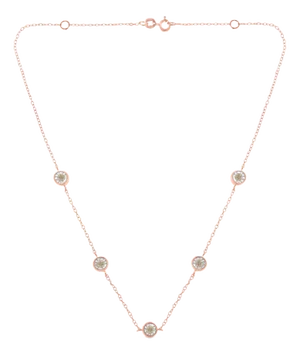Rose Plated Sterling Silver Diamond Station Necklace (1/2 cttw, K-L Color, I2-I3 Clarity)