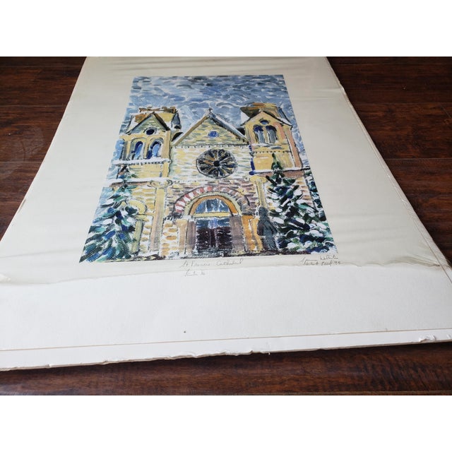1990s 1995 St. Francis Cathedral by Spencer Walaitis Fine Art Proof Print, Vintage Signed For Sale - Image 5 of 16