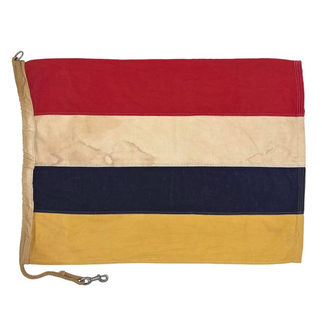 Vintage Cotton Nautical Signal Flag For Sale In Los Angeles - Image 6 of 6