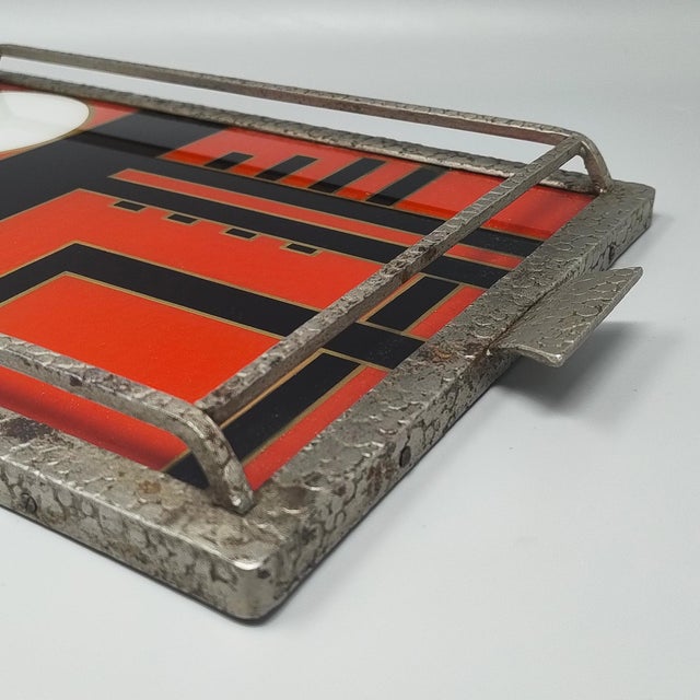 Black Art Deco Geometric Tray, France, 1930s For Sale - Image 8 of 9
