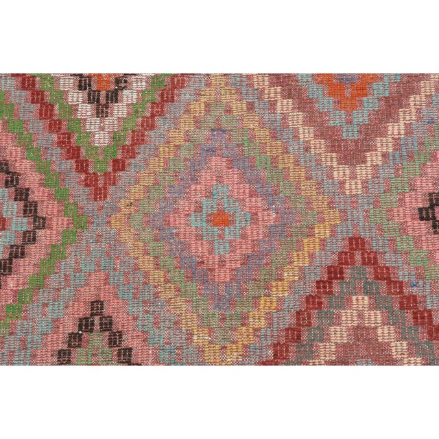 Colorful Vintage Turkish Kilim Rug - 67" X 133" For Sale - Image 9 of 13