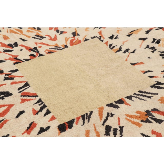 Art Deco Contemporary Art Deco Style Square Wool Rug by Rug & Kilim, India For Sale - Image 3 of 10