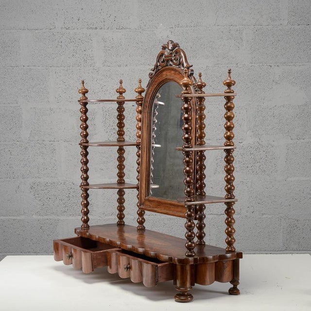 Dressing Table with Shelves and Tilting Mirror For Sale - Image 4 of 9