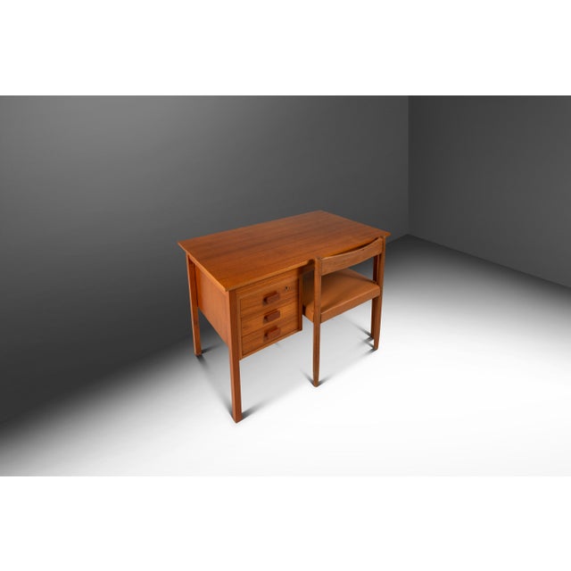 Danish Mid-Century Modern Petite Writer's Desk in Teak by Faarup Møbelfabrik Attributed to Ib Kofod Larsen, C. 1980s For Sale In Orlando - Image 6 of 18