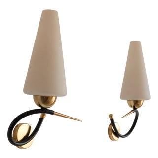 Vintage French Sconces from Maison Lunel, 1960s, Set of 2 For Sale