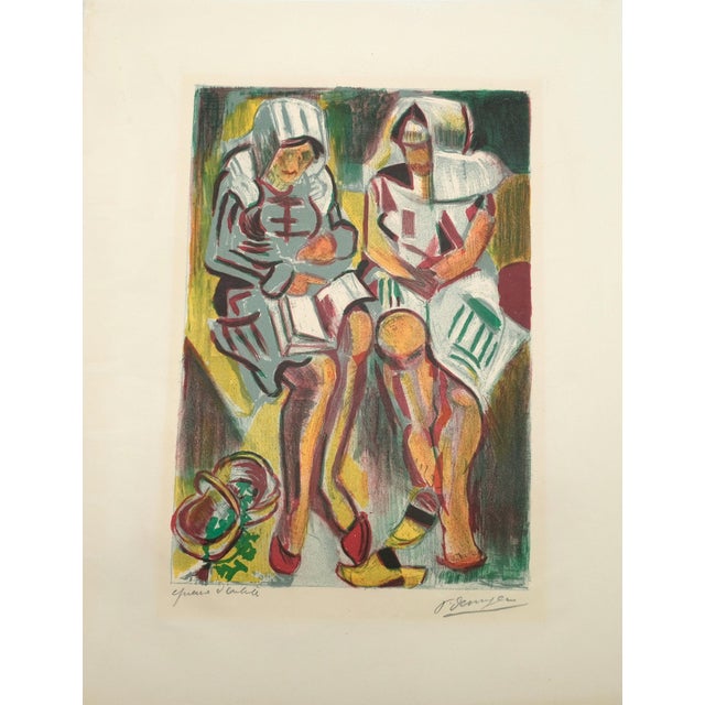 François Desnoyer, Liseuses aux coiffes blanches, Lithograph For Sale