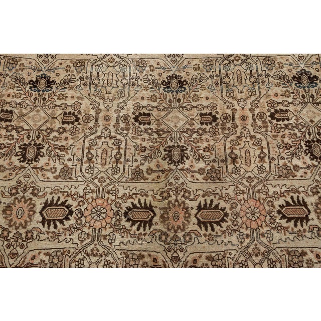 Authentic 1900s Persian Tabriz Handmade Wool Carpet For Sale - Image 9 of 11