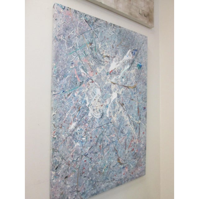 Large Splatter Art With Shimmer Signed For Sale - Image 4 of 7