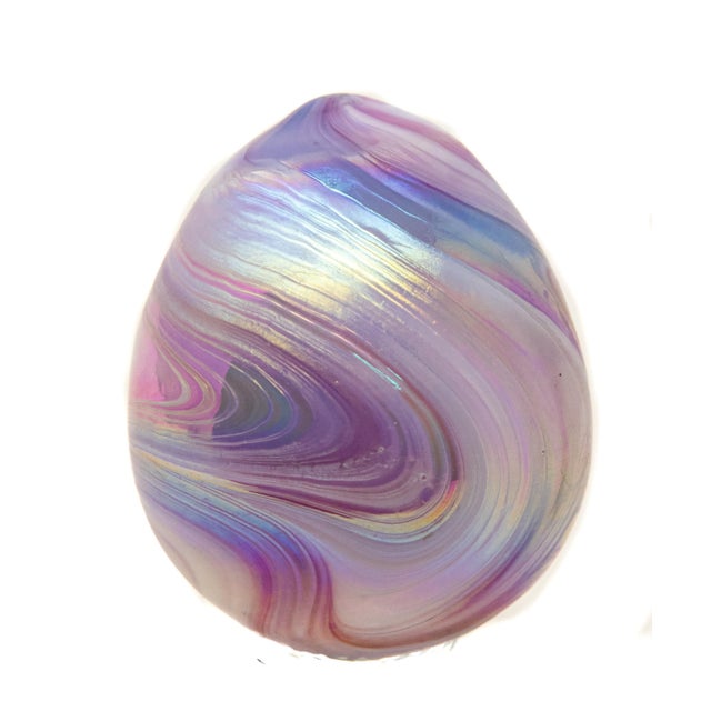 Arts & Crafts Mid 20th Century Art Glass Eggs- Set of 2 For Sale - Image 3 of 13