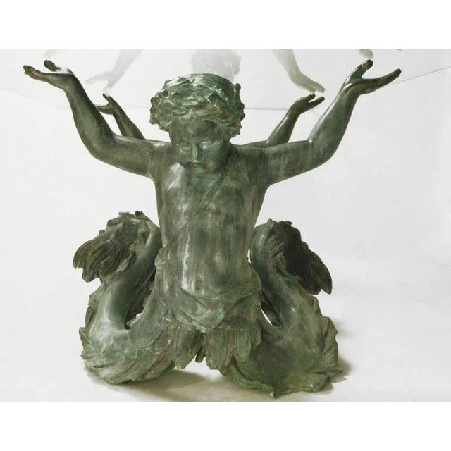Bronze Putti Di Mare & Glass Dining Table For Sale In Chicago - Image 6 of 10