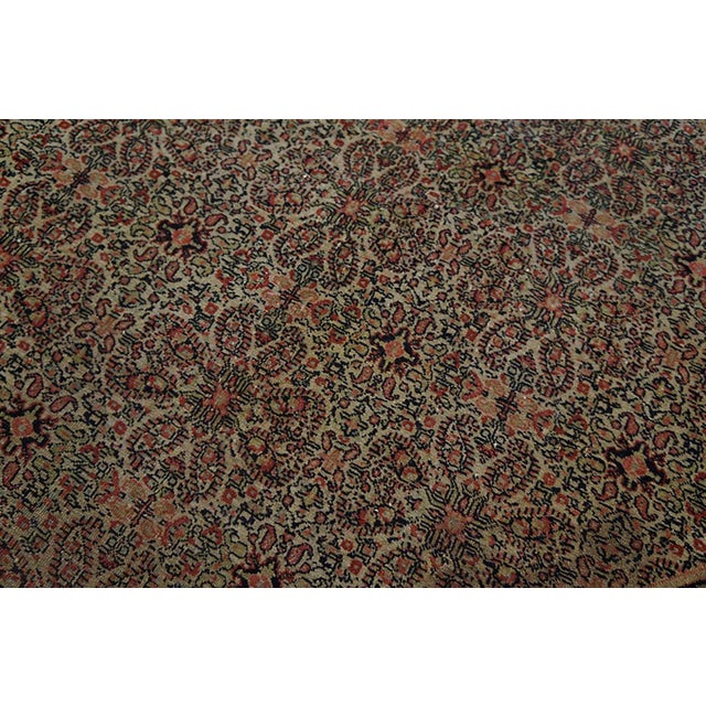 1880s Ivory Medallion Antique W. Persian Senneh Saddle Rug 3'8" X 4' Handknotted Carpet For Sale - Image 4 of 6