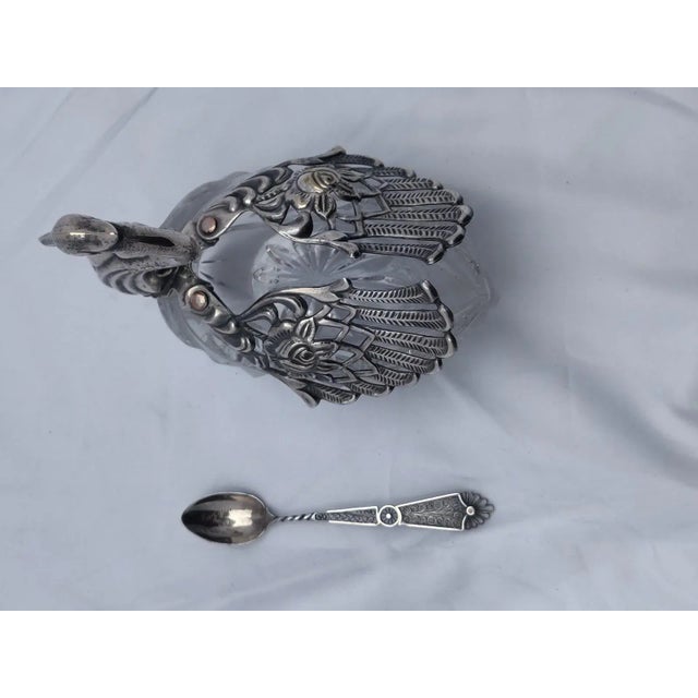 Mid 20th Century Sterling Crystal Swan Open Salt Cellar For Sale In Washington DC - Image 6 of 9