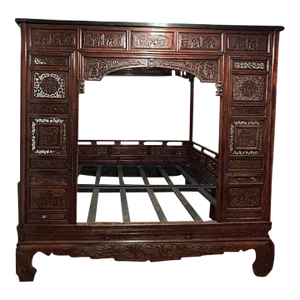 Antique Chinese Traditional Qing Dynasty Hand Carved Bed All Original Pieces
