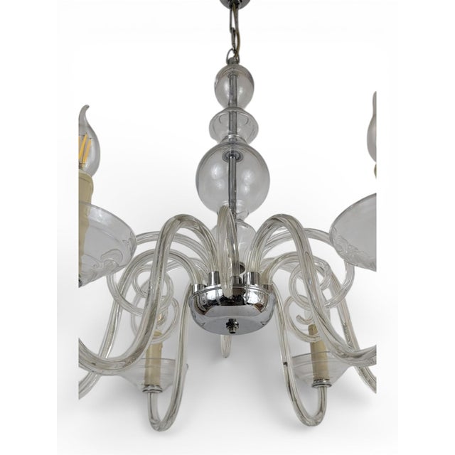 Bohemian Crystal 6-Light Chandelier, 1970s For Sale - Image 10 of 17