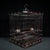 Rosewood Birdcage With Gemstone Inlay and Ceramic Feeders For Sale In Los Angeles - Image 6 of 9