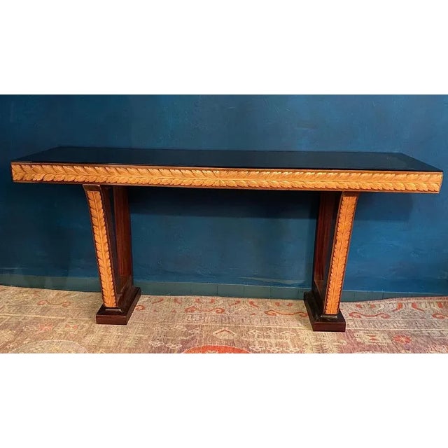 Black Italian Art Deco Console Table attributed to Osvaldo Borsani, 1940s For Sale - Image 8 of 11