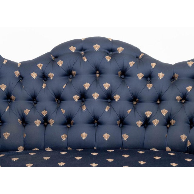Victorian Button-Tufted Upholstered Walnut Sofa For Sale - Image 4 of 8