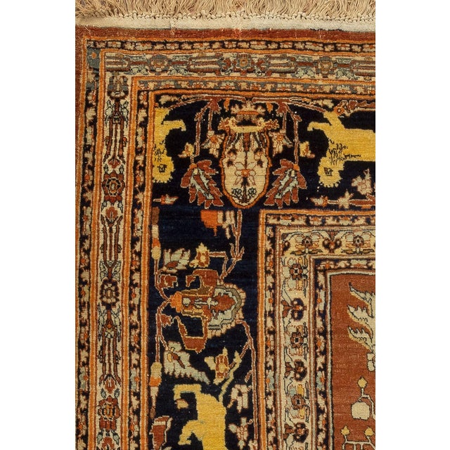 Late 20th Century Hadji Jalili Tabriz Animal Pictorial Prayer Rug For Sale - Image 17 of 18