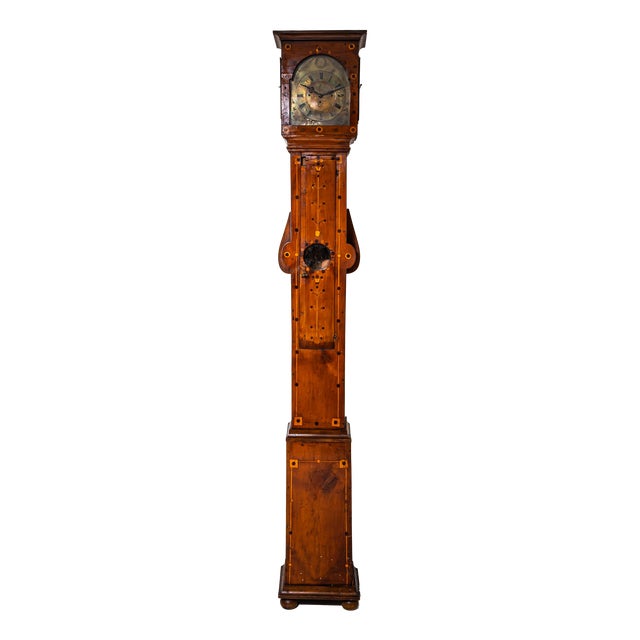 Inlaid Grandfather Clock, 18th Century For Sale