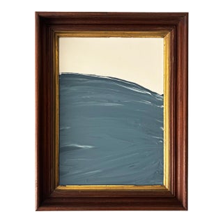 "High Water" Abstract Painting in Antique Frame, Seascape Painting Transitional Wall Art by JTS For Sale