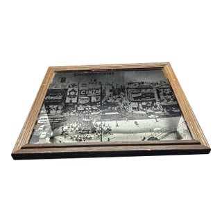 Piccadilly Circus London Mirror Wood Framed Ad Bar Pub Sign Vintage For Sale