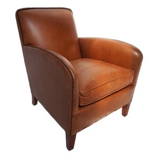 1990s Leather Poete Armchair by McNamara & Hirschman For Sale