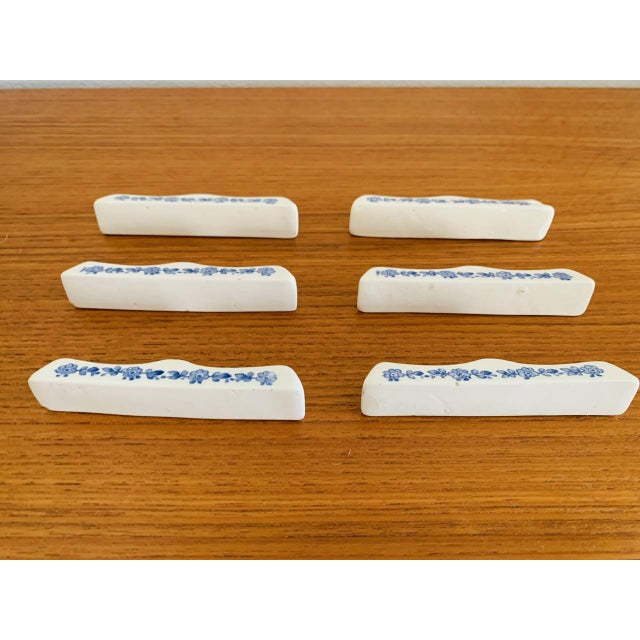 Vintage French Porcelain Knife Holders from Gien, 1940s, Set of 6 For Sale - Image 10 of 18